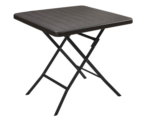 ΤΡΑΠΕΖΙ ΜΕΤΑΛΛΙΚΟ  CATERING ΠΤΥΣΣΟΜΕΝΟ  ΣΠΑΣΤΟ ΣΕ ΑΠΟΜΙΜΗΣΗ ΞΥΛΟΥ-ΔΙΑΣΤΑΣΕΙΣ: L78xW78xH74cm