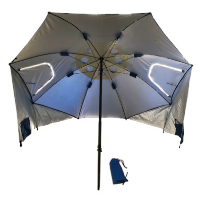 ΟΜΠΡΕΛΑ-ΣΚΗΝΗ ΠΑΡΑΛΙΑΣ ΜΠΛΕ 2,35m ΜΕΤΑΛΛΙΚΗ