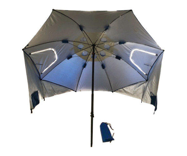 ΟΜΠΡΕΛΑ-ΣΚΗΝΗ ΠΑΡΑΛΙΑΣ ΜΠΛΕ 2,35m ΜΕΤΑΛΛΙΚΗ