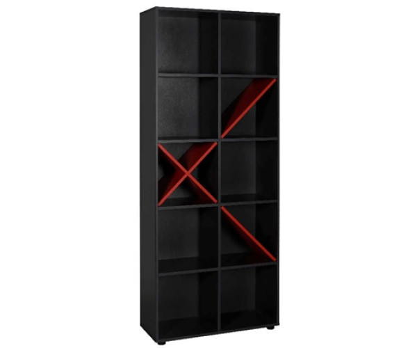 ΡΑΦΙΕΡΑ ΔΕΚΑ ΘΕΣΕΩΝ 75x30x188 εκ ANTHRACITE/RED ΡΑΦΙΕΡΑ ΔΕΚΑ ΘΕΣΕΩΝ 75x30x188 εκ ANTHRACITE/RED