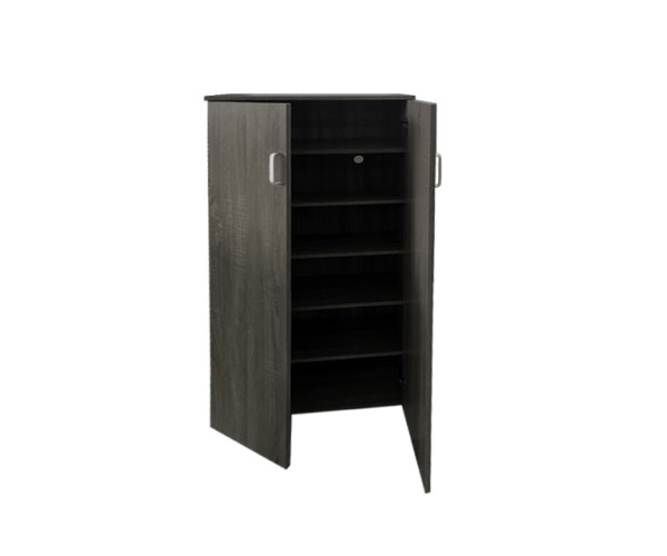 VELCO Pro Systems ΠΑΠΟΥΤΣΟΘΗΚΗ  ΜΕ ΔΥΟ ΠΟΡΤΕΣ - 6  ΡΑΦΙΑ ΑΠΟΘΗΚΕΥΣΗΣ - ΑΕΡΙΖΟΜΕΝΗ ΠΛΑΤΗ 60x32x122 εκ  ΓΚΡΙ ΟΞΙΑ