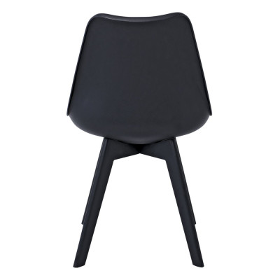MARTIN-II Καρέκλα PP Μαύρη, Μονταρισμένη Ταπετσαρία (ΣΕΤ 4 τεμ)