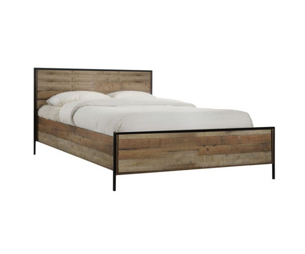 PALLET Κρεβάτι Διπλό, για Στρώμα 160x200cm, Μέταλλο Βαφή Μαύρο, Antique Oak PALLET Κρεβάτι Διπλό, για Στρώμα 160x200cm, Μέταλλο Βαφή Μαύρο, Antique Oak