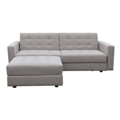 JACKSON Καναπές - Κρεβάτι και Σκαμπό με Χώρους Αποθήκευσης, Ύφασμα Μπεζ