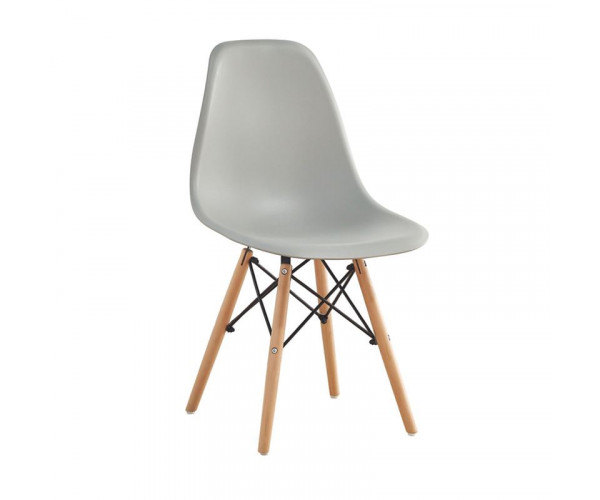 ART Wood Καρέκλα Τραπεζαρίας - Κουζίνας, Πόδια Οξιά, Κάθισμα PP Γκρι - 1 Step K/D (ΣΕΤ 4 τεμ)