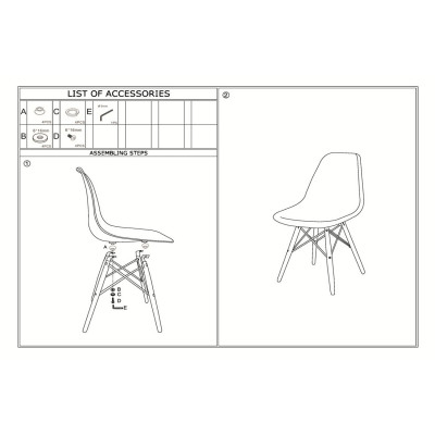 ART Wood Καρέκλα Τραπεζαρίας - Κουζίνας, Πόδια Οξιά, Κάθισμα PP Γκρι - 1 Step K/D (ΣΕΤ 4 τεμ)