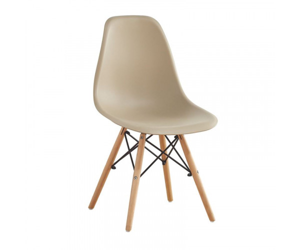 ART Wood Καρέκλα Τραπεζαρίας - Κουζίνας, Πόδια Οξιά, Κάθισμα PP Tortora - 1 Step K/D (ΣΕΤ 4 τεμ)