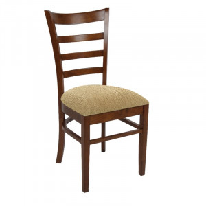 NATURALE Καρέκλα Καρυδί, Ύφασμα Μπεζ (ΣΕΤ 2 τεμ)