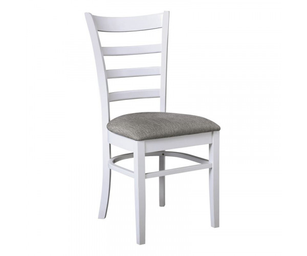 NATURALE Καρέκλα Άσπρο, Ύφασμα Γκρι (ΣΕΤ 2 τεμ)