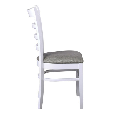 NATURALE Καρέκλα Άσπρο, Ύφασμα Γκρι (ΣΕΤ 2 τεμ)