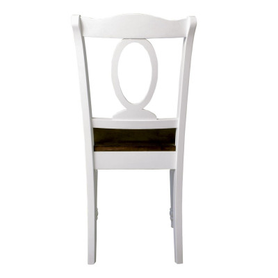 NAPOLEON Καρέκλα Tραπεζαρίας Ξύλο Άσπρο, Καρυδί (ΣΕΤ 2 τεμ)