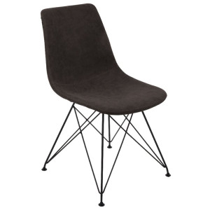 PANTON Καρέκλα Μέταλλο Βαφή Μαύρη, PU Vintage Black (ΣΕΤ 4 τεμ)