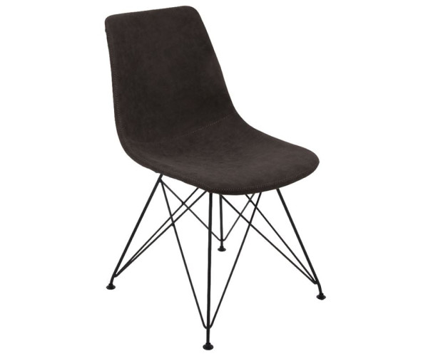 PANTON Καρέκλα Μέταλλο Βαφή Μαύρη, PU Vintage Black PANTON Καρέκλα Μέταλλο Βαφή Μαύρη, PU Vintage Black (ΣΕΤ 4 τεμ)