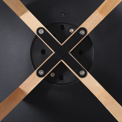 MARTIN Καρέκλα Τραπεζαρίας Κουζίνας, Metal Cross Ξύλο, ΡΡ Μαύρο, Αμοντάριστη Ταπετσαρία (ΣΕΤ 4 τεμ)
