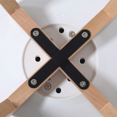 MARTIN Καρέκλα Τραπεζαρίας Κουζίνας, Metal Cross Ξύλο, PP Άσπρο, Αμοντάριστη Ταπετσαρία (ΣΕΤ 4 τεμ)