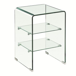 GLASSER Κομοδίνο Clear  2 Ράφια - Γυαλί 10mm / 5mm