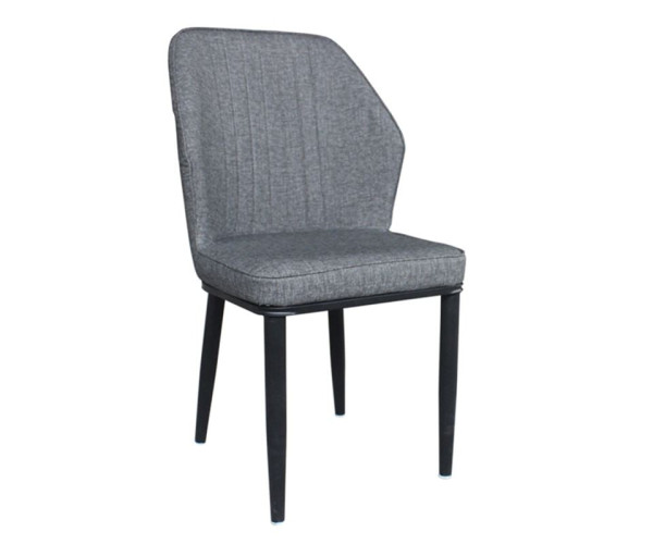 DELUX Καρέκλα Μέταλλο Βαφή Μαύρο, Linen PU Ανθρακί DELUX Καρέκλα Μέταλλο Βαφή Μαύρο, Linen PU Ανθρακί (ΣΕΤ 6 τεμ)