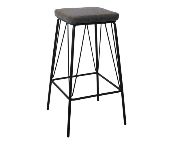 PANTON Σκαμπό BAR, Μέταλλο Βαφή Μαύρο, PU Απόχρωση Vintage Grey PANTON Σκαμπό BAR, Μέταλλο Βαφή Μαύρο, PU Απόχρωση Vintage Grey (ΣΕΤ 2 τεμ)
