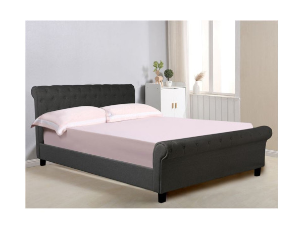 HARMONY Κρεβάτι Διπλό για Στρώμα 160x200cm, Ύφασμα Ανθρακί