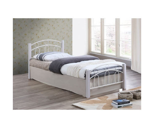 NORTON Κρεβάτι Διπλό, για Στρώμα 140x190cm, Μέταλλο Βαφή Άσπρο, Ξύλο Άσπρο NORTON Κρεβάτι Διπλό, για Στρώμα 140x190cm, Μέταλλο Βαφή Άσπρο, Ξύλο Άσπρο