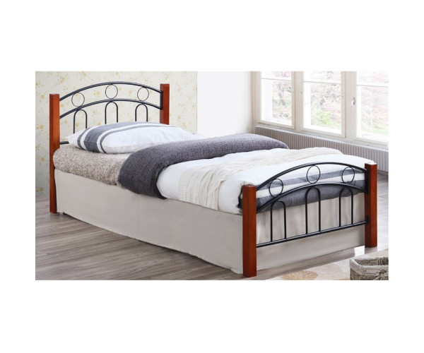 NORTON Κρεβάτι Διπλό, για Στρώμα 160x200cm, Μέταλλο Βαφή Μαύρο, Ξύλο Καρυδί NORTON Κρεβάτι Διπλό, για Στρώμα 160x200cm, Μέταλλο Βαφή Μαύρο, Ξύλο Καρυδί