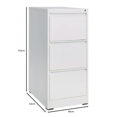ΦΟΡΙΑΜΟΣ Αρχειοθέτησης Γραφείου 3 Συρτάρια, Μέταλλο Βαφή Άσπρο H.103