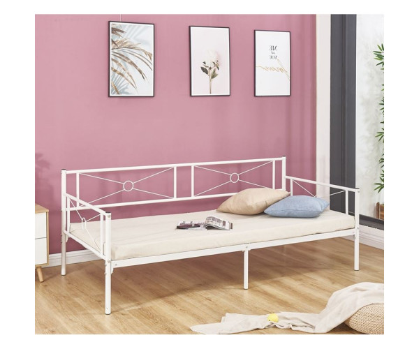 QUEEN Daybed Κρεβάτι Μέταλλο Βαφή Άσπρο QUEEN Daybed Κρεβάτι Μέταλλο Βαφή Άσπρο