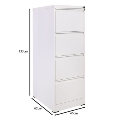 ΦΟΡΙΑΜΟΣ Αρχειοθέτησης Γραφείου 4 Συρτάρια, Μέταλλο Βαφή Άσπρο H.133