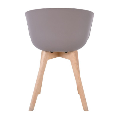 OPTIM Πολυθρόνα Ξύλινο Πόδι Οξιά Φυσικό, PP Sand Beige (ΣΕΤ 4 τεμ)