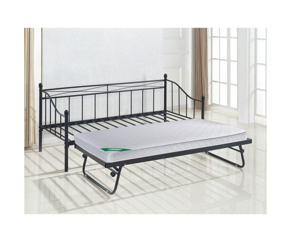 MARIN Set: Daybed (για στρώμα 90x190) + Βοηθητικό Κρεβάτι με Στρώμα 185x85 Μέταλλο Μαύρο MARIN Set: Daybed (για στρώμα 90x190) + Βοηθητικό Κρεβάτι με Στρώμα 185x85 Μέταλλο Μαύρο