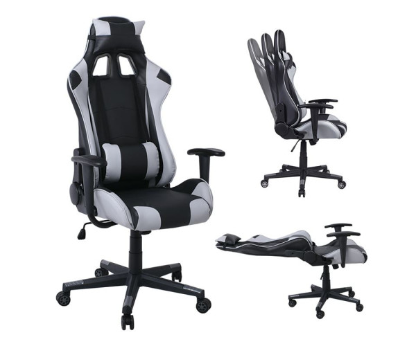 BF8000 Gaming Πολυθρόνα Γραφείου, Ανάκλιση Πλάτης έως 90°, Pvc Μαύρο - Γκρι BF8000 Gaming Πολυθρόνα Γραφείου, Ανάκλιση Πλάτης έως 90°, Pvc Μαύρο - Γκρι