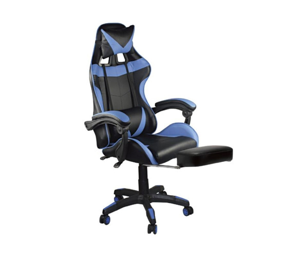 BF7860 Gaming Relax Πολυθρόνα Γραφείου με Υποπόδιο, Pu Μαύρο - Μπλε BF7860 Gaming Relax Πολυθρόνα Γραφείου με Υποπόδιο, Pu Μαύρο - Μπλε