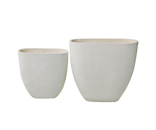 FLOWER POT-14 Set 2 τεμαχίων Απόχρωση Milk White FLOWER POT-14 Set 2 τεμαχίων Απόχρωση Milk White
