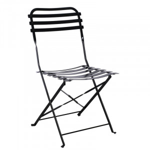 ΖΑΠΠΕΙΟΥ Καρέκλα Κήπου - Βεράντας, Πτυσσόμενη, Μέταλλο Βαφή Μαύρο (ΣΕΤ 2 τεμ)