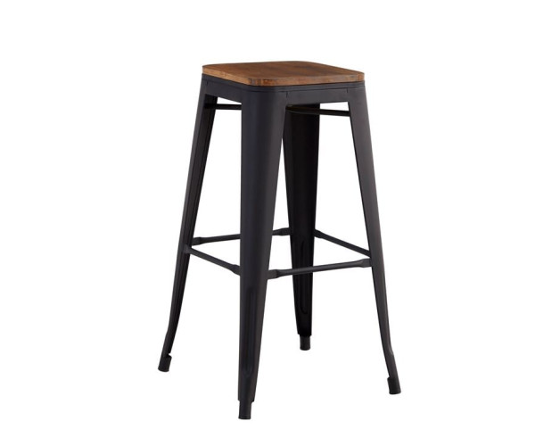 RELIX Wood Σκαμπό Bar, Μέταλλο Βαφή Μαύρο Extra Matte Κάθισμα Dark Oak, Στοιβαζόμενο RELIX Wood Σκαμπό Bar, Μέταλλο Βαφή Μαύρο Extra Matte Κάθισμα Dark Oak, Στοιβαζόμενο
