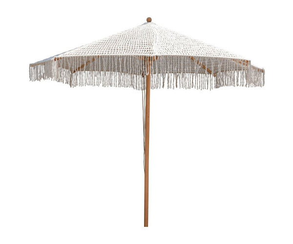 ΟΜΠΡΕΛΑ Ξύλινη - Οξιά 250x250cm, Πλεκτό Μακραμέ Μπεζ ΟΜΠΡΕΛΑ Ξύλινη - Οξιά 250x250cm, Πλεκτό Μακραμέ Μπεζ