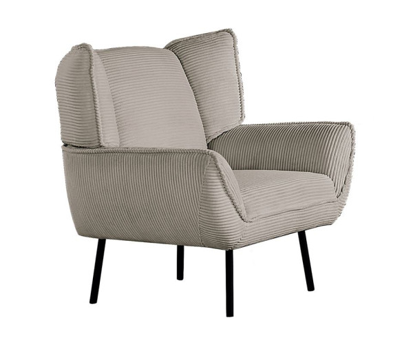 EMERALD Πολυθρόνα Σαλονιού - Καθιστικού, Ύφασμα Κοτλέ Μπεζ