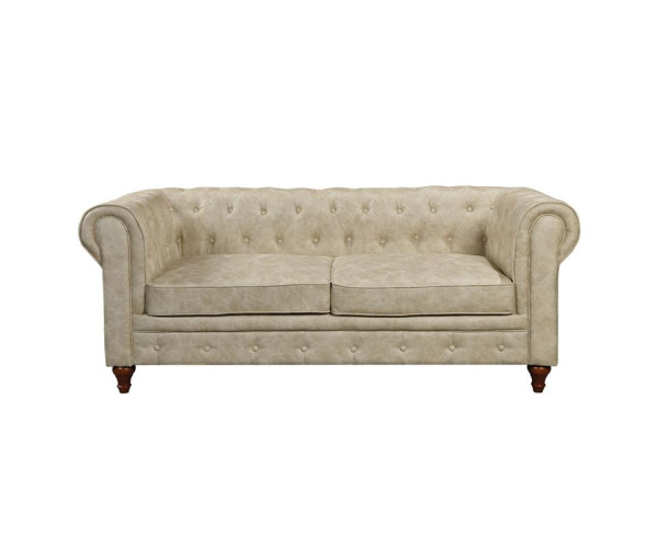 CHESTERFIELD York Kαναπές 3Θέσιος Σαλονιού - Καθιστικού, Ύφασμα Απόχρωση Μπεζ