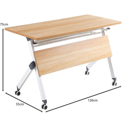 UNIT Γραφείο Η/Υ, Μέταλλο Βαφή Άσπρο, Melamine Απόχρωση Sonoma