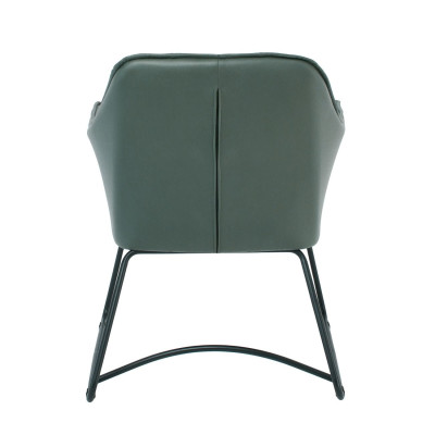 POLLY Πολυθρόνα Μέταλλο Βαφή Μαύρο, Ύφασμα Suede Olive Green (ΣΕΤ 2 τεμ)