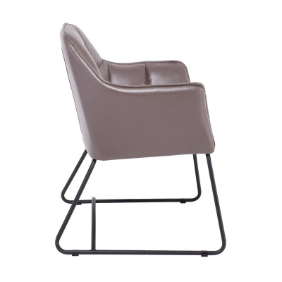 POLLY Πολυθρόνα Μέταλλο Βαφή Μαύρο, Ύφασμα Suede Cappuccino (ΣΕΤ 2 τεμ)