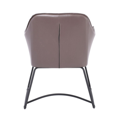 POLLY Πολυθρόνα Μέταλλο Βαφή Μαύρο, Ύφασμα Suede Cappuccino (ΣΕΤ 2 τεμ)