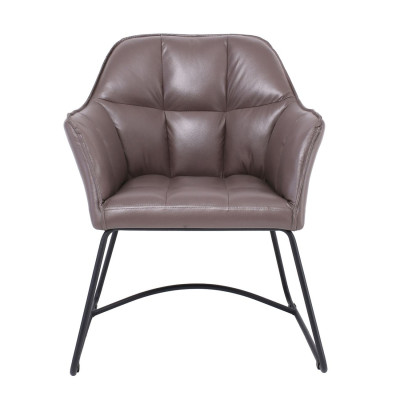 POLLY Πολυθρόνα Μέταλλο Βαφή Μαύρο, Ύφασμα Suede Cappuccino (ΣΕΤ 2 τεμ)