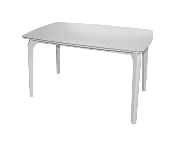 DALIN Τραπέζι Τραπεζαρίας- Κουζίνας, Ξύλο Άσπρο-Επιφάνεια Sintered Stone White Marble