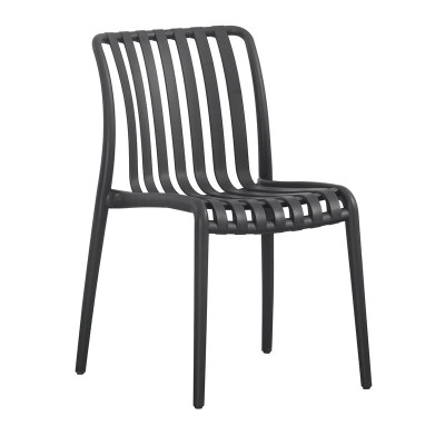 MODA-H Καρέκλα Στοιβαζόμενη, PP - UV Protection, Απόχρωση Μαύρο