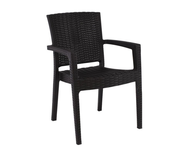 LORA-Pro Πολυθρόνα Στοιβαζόμενη, PP (Rattan Look) Απόχρωση Καφέ Σκούρο LORA-Pro Πολυθρόνα Στοιβαζόμενη, PP (Rattan Look) Απόχρωση Καφέ Σκούρο