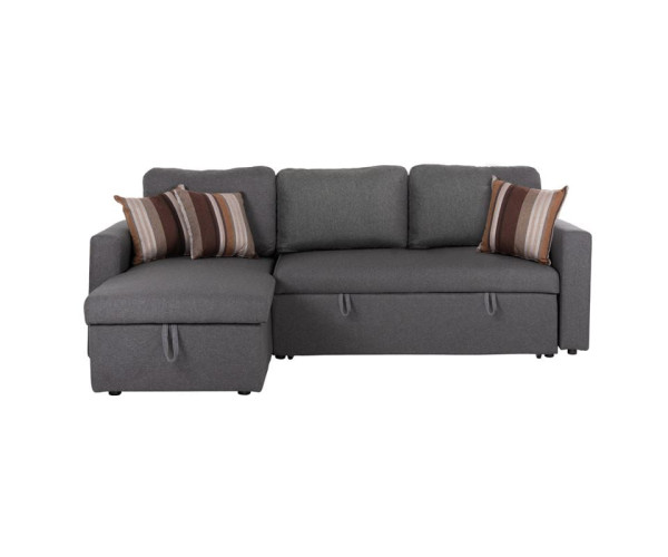 MONTREAL-W Καναπές - Κρεβάτι Γωνία Αναστρέψιμη με Χώρο Αποθήκευσης, Ύφασμα Γκρι