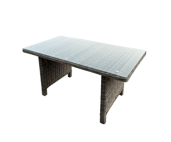 ARIZONA Τραπέζι Dining Βεράντας - Κήπου ALU, Wicker Grey Brown, Γυαλί Tempered 5mm ARIZONA Τραπέζι Dining Βεράντας - Κήπου ALU, Wicker Grey Brown, Γυαλί Tempered 5mm
