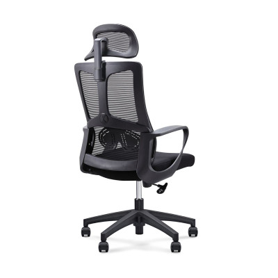 BF8600 Πολυθρόνα Γραφείου Διευθυντή, Mesh Μαύρο, Ύφασμα Μαύρο
