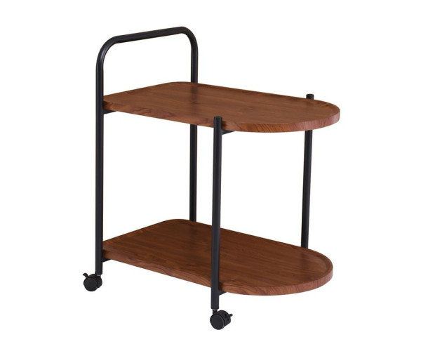 TROLLEY - Βοηθητικό Τραπεζάκι Μέταλλο Βαφή Μαύρο, MDF with PVC Απόχρωση Καρυδί TROLLEY - Βοηθητικό Τραπεζάκι Μέταλλο Βαφή Μαύρο, MDF with PVC Απόχρωση Καρυδί